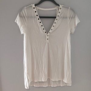 American Eagle button neck tee shirt